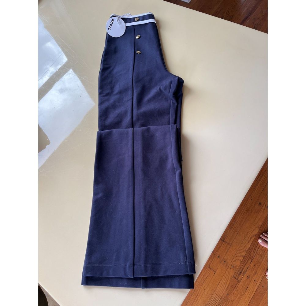 Staud Sailor Pants flare BNWT small stretch, nautical, breton, birkin - Picture 2 of 6
